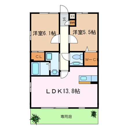 六軒駅 徒歩27分 1階の物件間取画像